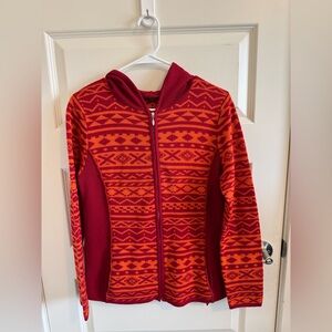 Krimson Klover Red And Orange 100% Wool Jacket